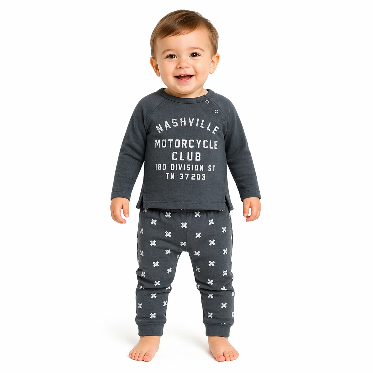 Nashville Moto Club Raglan Sweatshirt + Sweatpant Set
