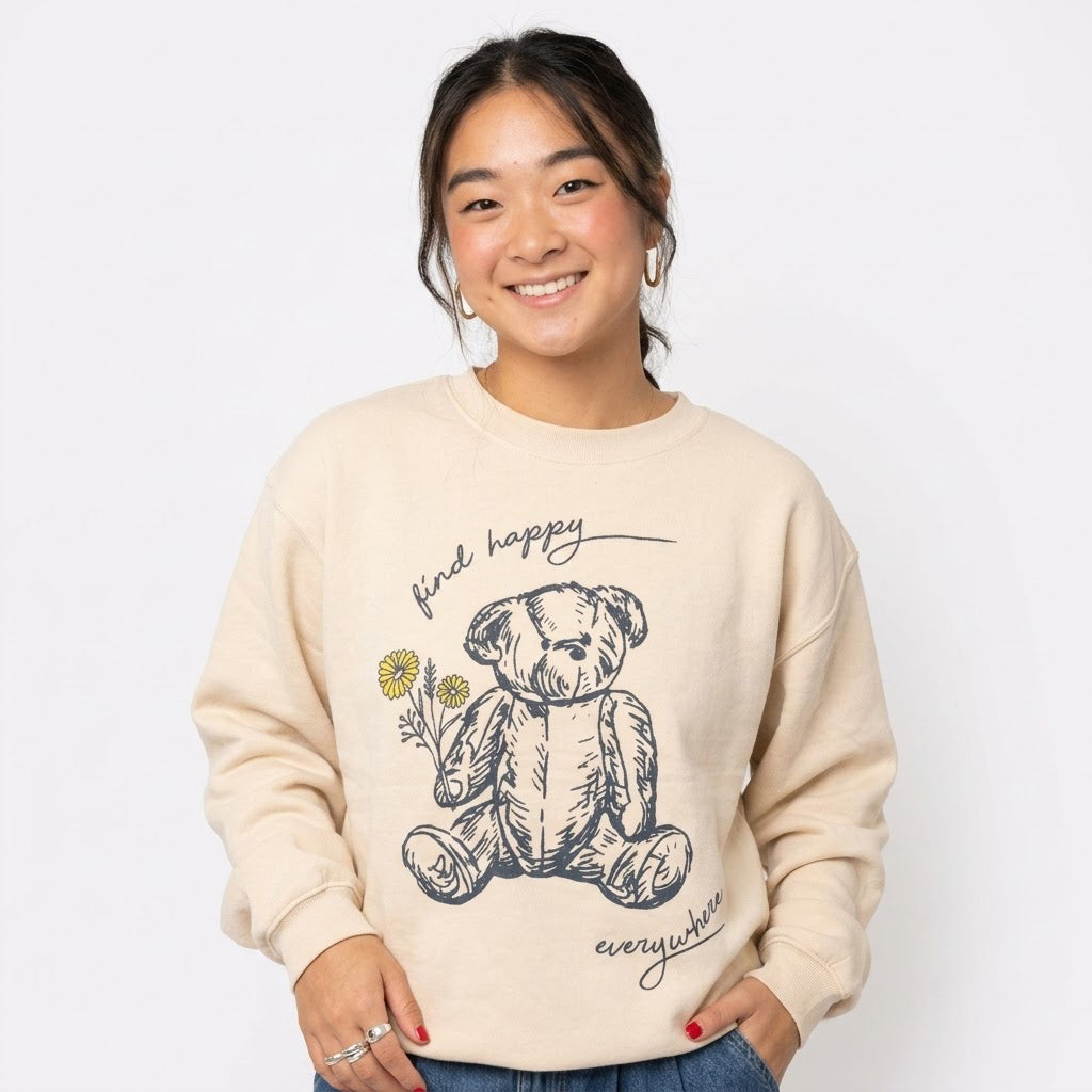 Find Happy Everywhere Crewneck Sweatshirt