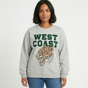 Roaring West Coast Flocked Crewneck Sweatshirt