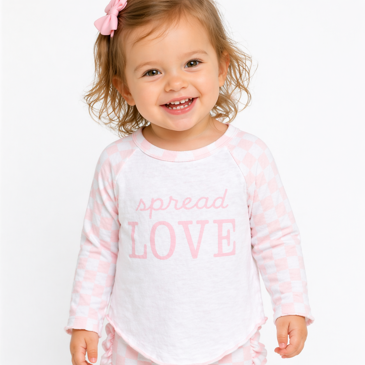 Spread Love Raglan Tshirt + Ruffle Pant Set