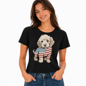 USA Americana Puppy Baby Tee