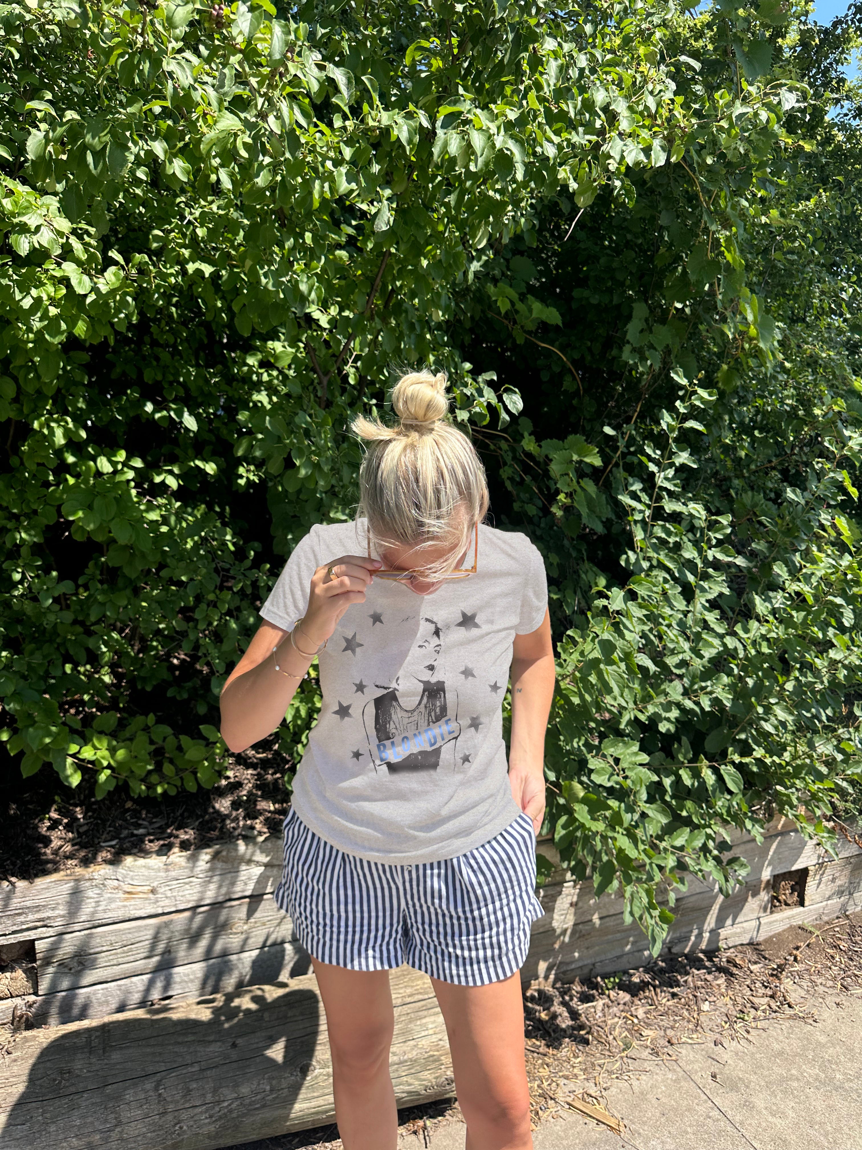 light yellow "Blondie" Tee shirt for Women with Blondie image and stars