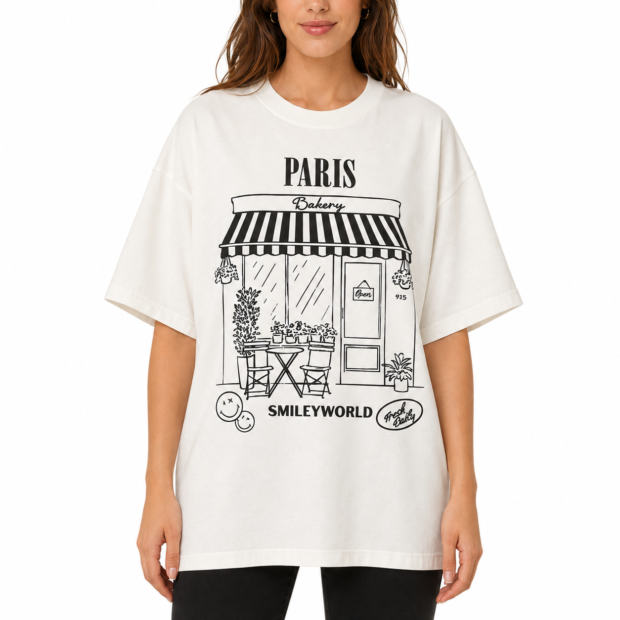 Women's Paris Bakery SmileyWorld Tee