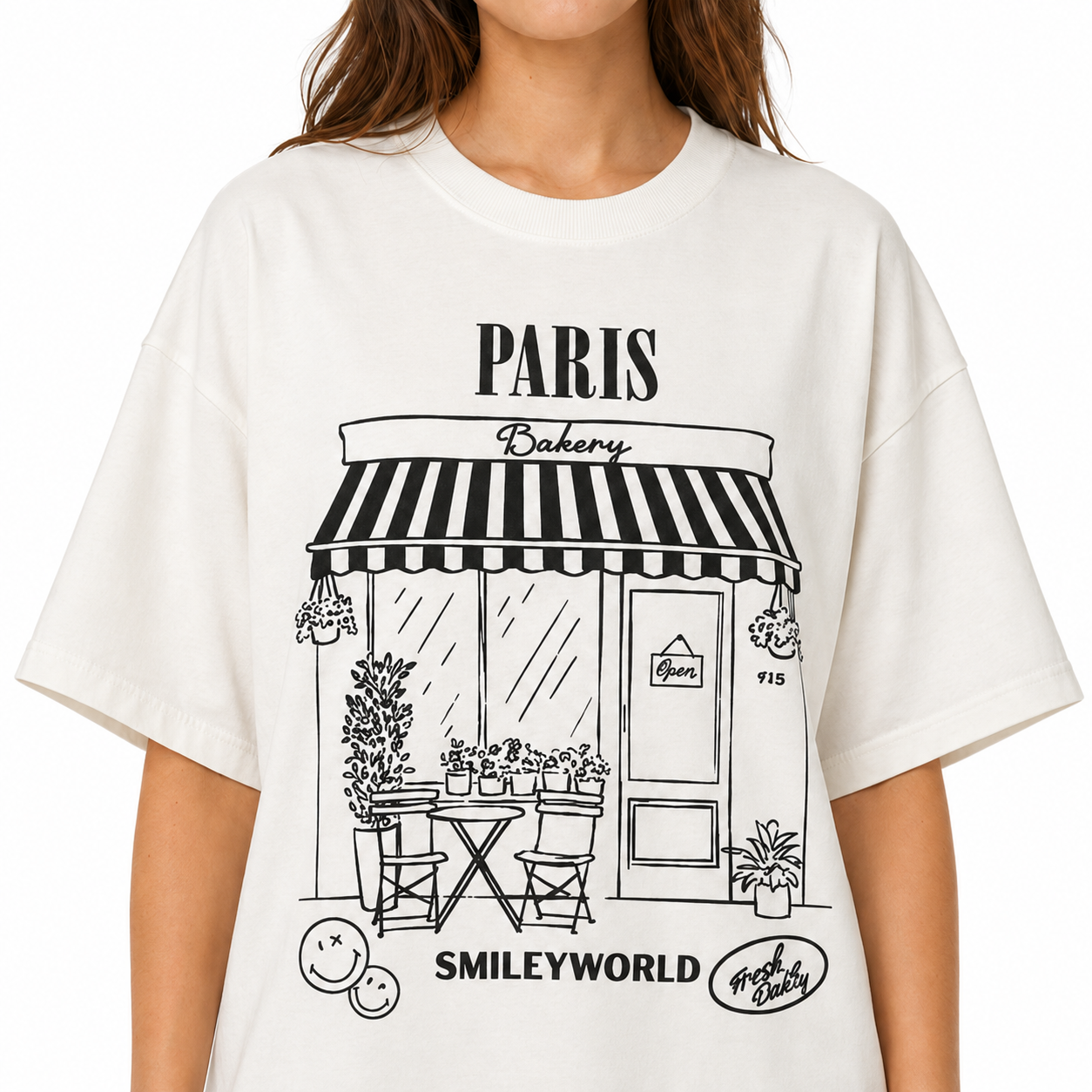 Women's Paris Bakery SmileyWorld Tee