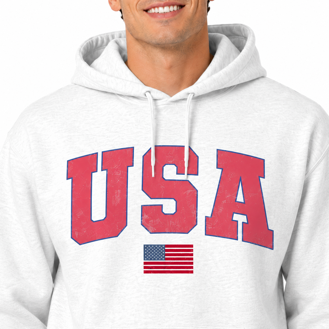 USA Flag Hooded Sweatshirt