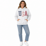 USA Patchwork Hooded Sweatshirt
