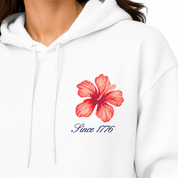 Americana Hibiscus Women's Hooded Sweatshirt