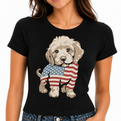 USA Americana Puppy Baby Tee