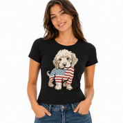 USA Americana Puppy Baby Tee