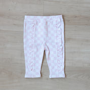 Long Sleeve Raglan T-Shirt + French Terry Ruffle Pant - Checkered Spread Love