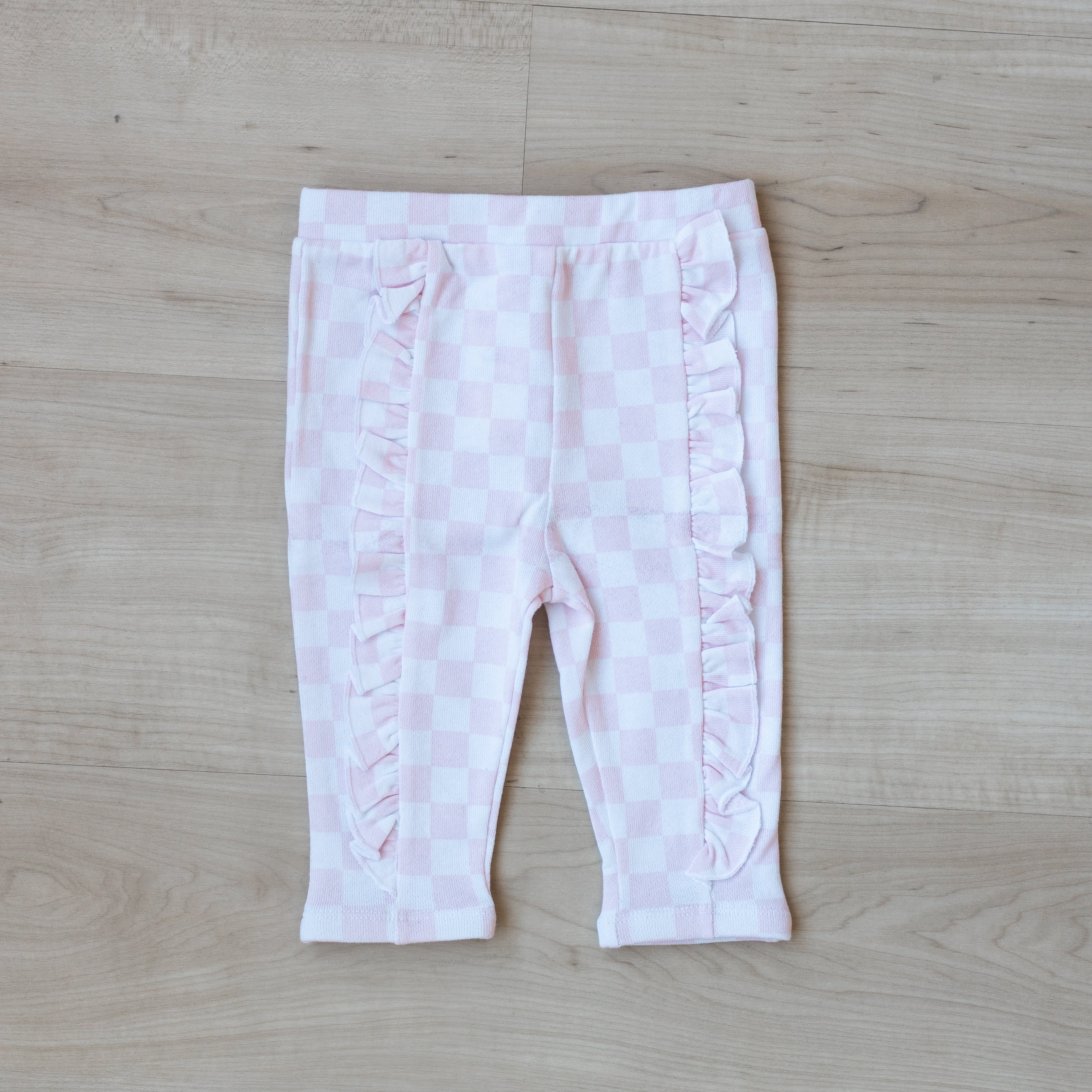 Long Sleeve Raglan T-Shirt + French Terry Ruffle Pant - Checkered Spread Love