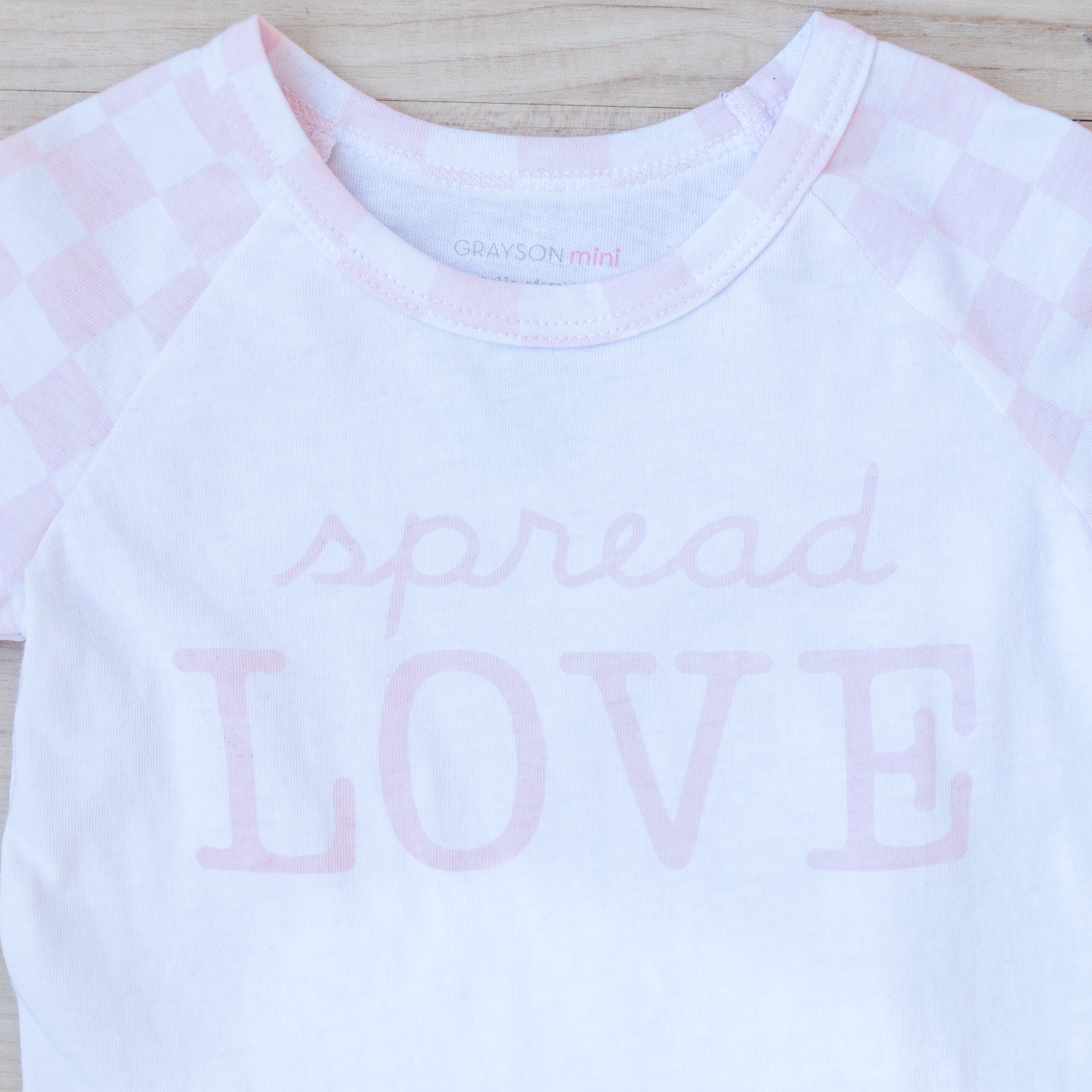 Long Sleeve Raglan T-Shirt + French Terry Ruffle Pant - Checkered Spread Love
