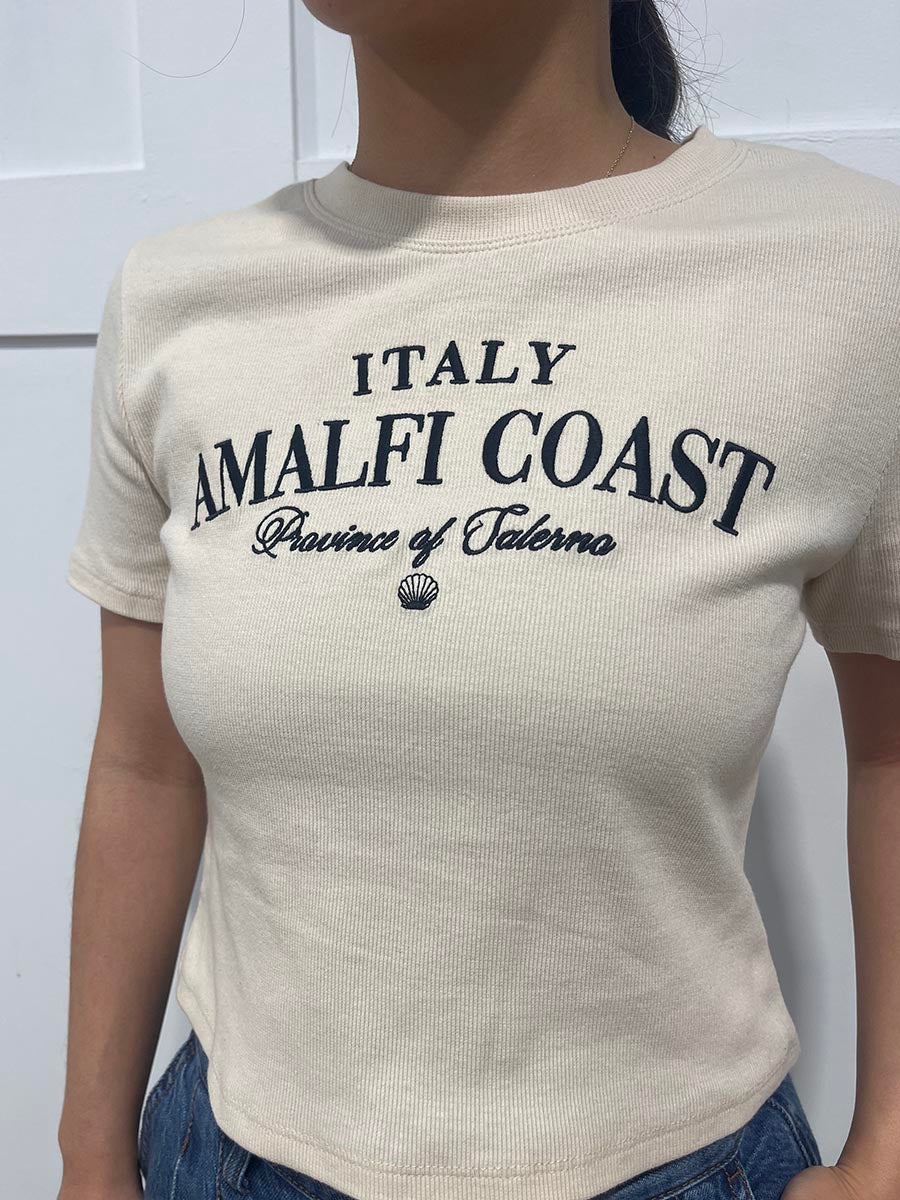 Italy Amalfi Coast Embroidered Baby Tee