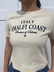 Italy Amalfi Coast Embroidered Baby Tee