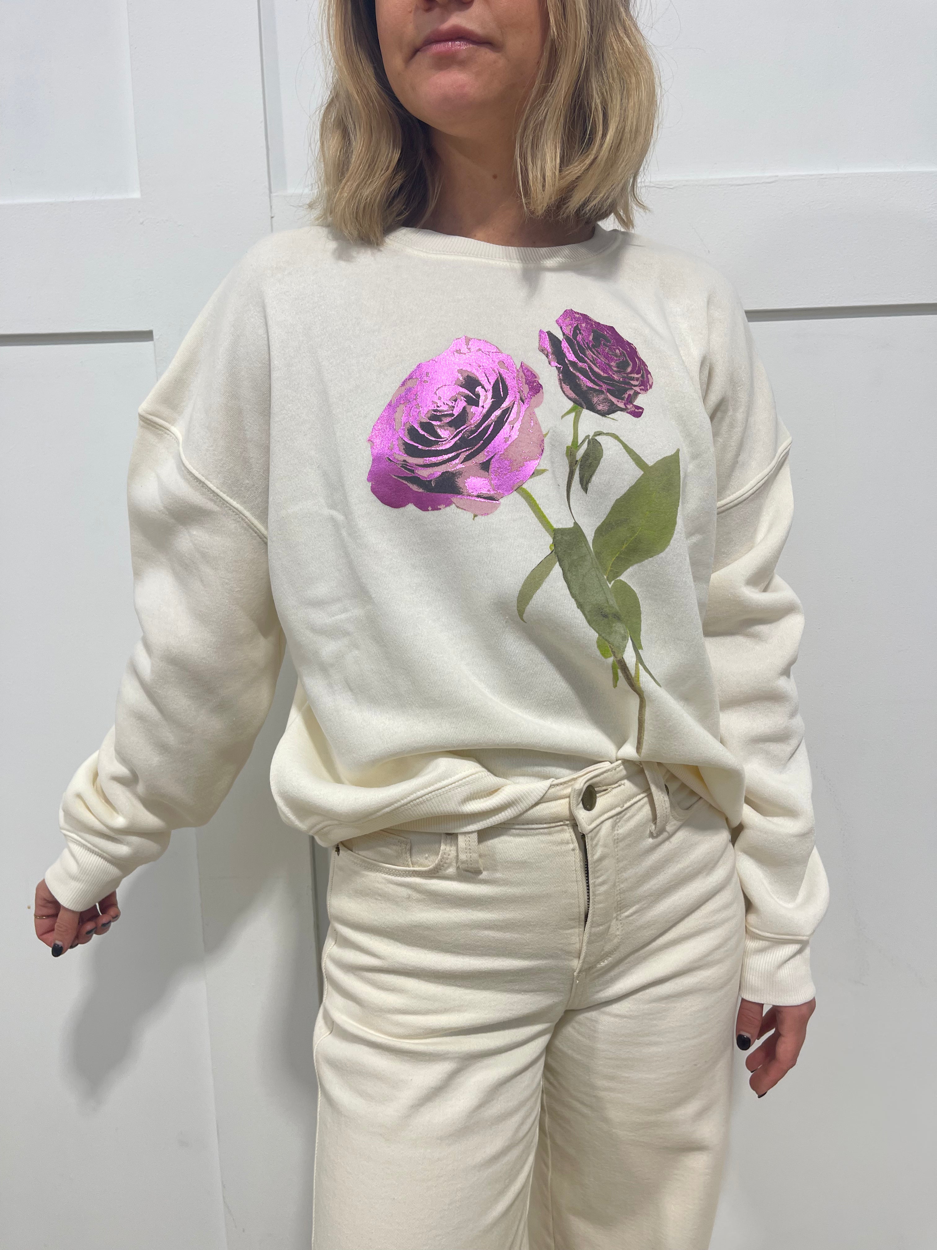 In Bloom Rose Foil Crewneck Sweatshirt