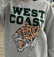 Roaring West Coast Flocked Crewneck Sweatshirt