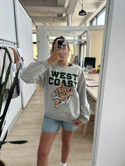 Roaring West Coast Flocked Crewneck Sweatshirt