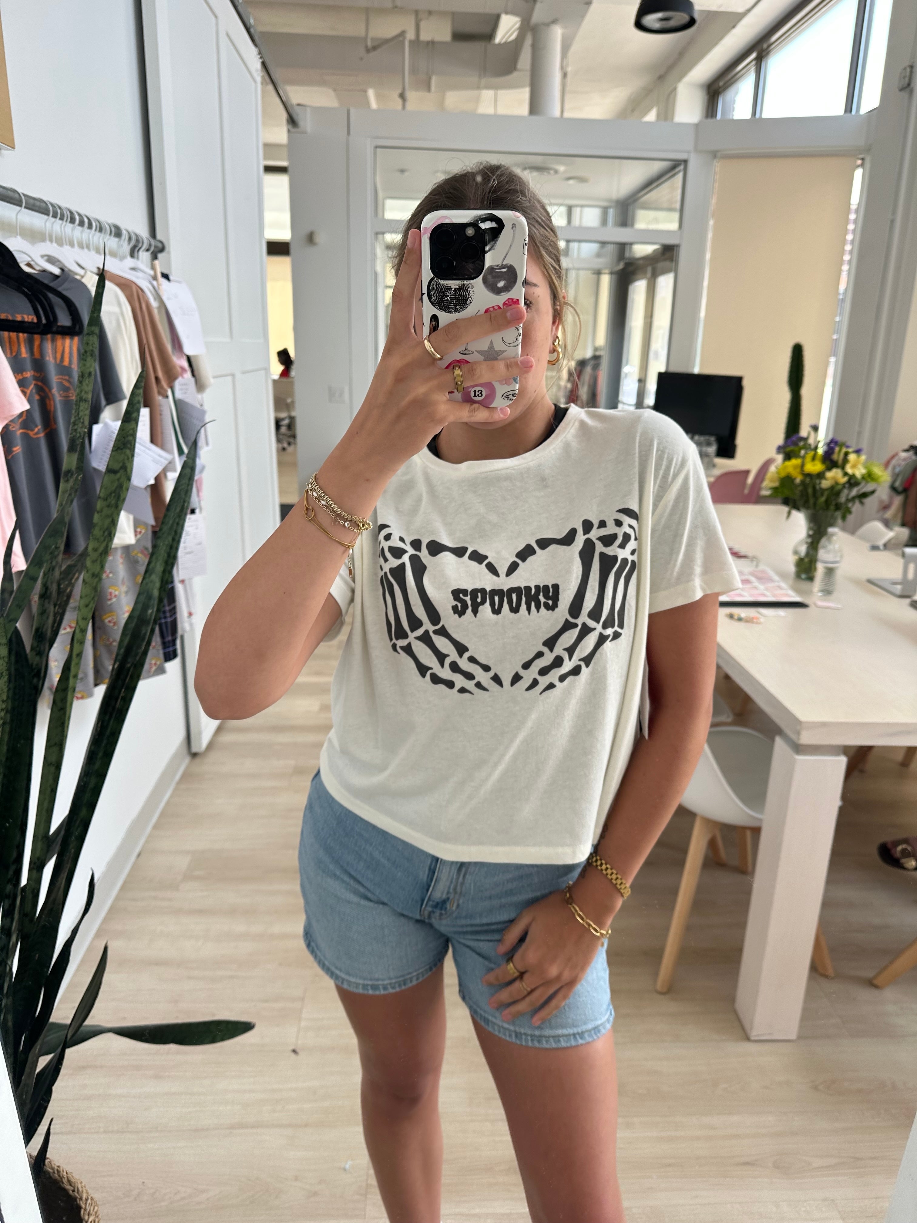 Skeleton Spooky Boxy Tee