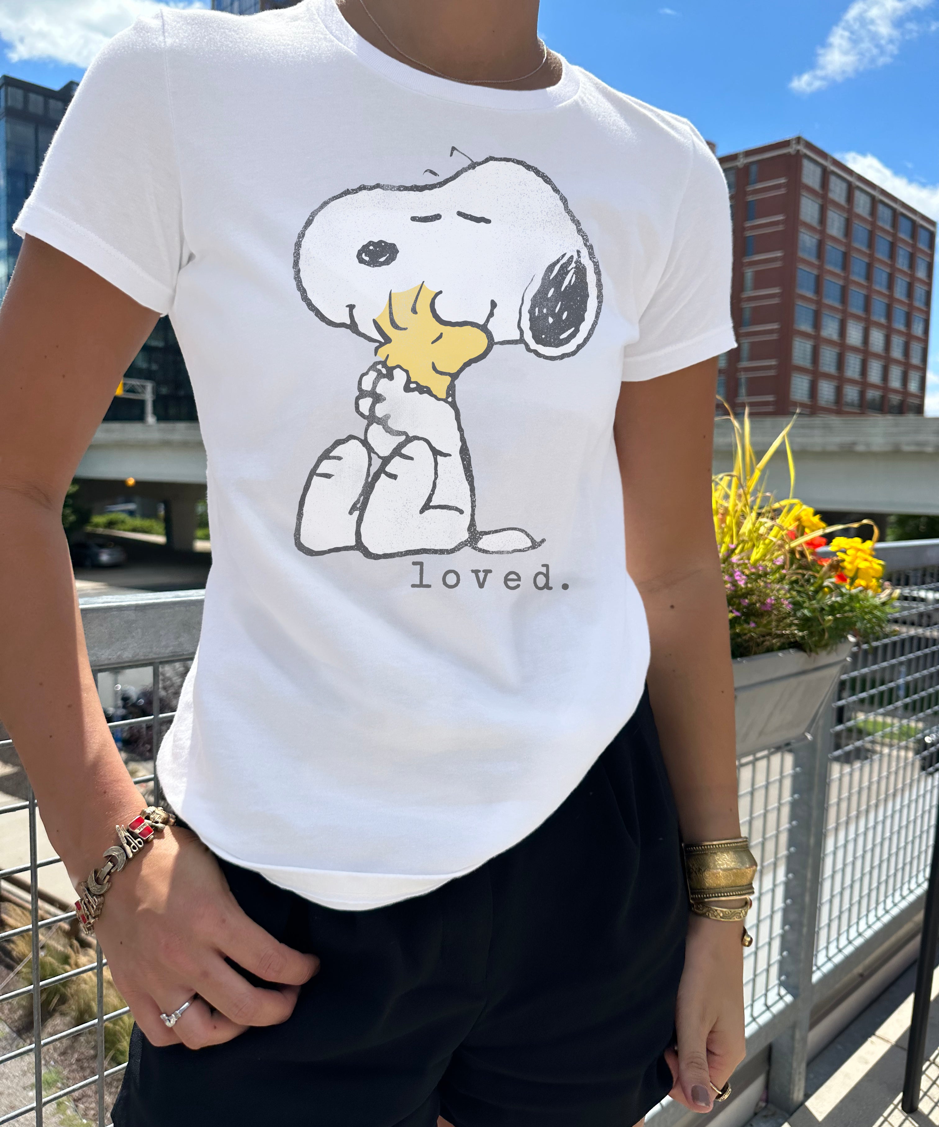 Loved Snoopy and Woodstock Short Sleeve Tee