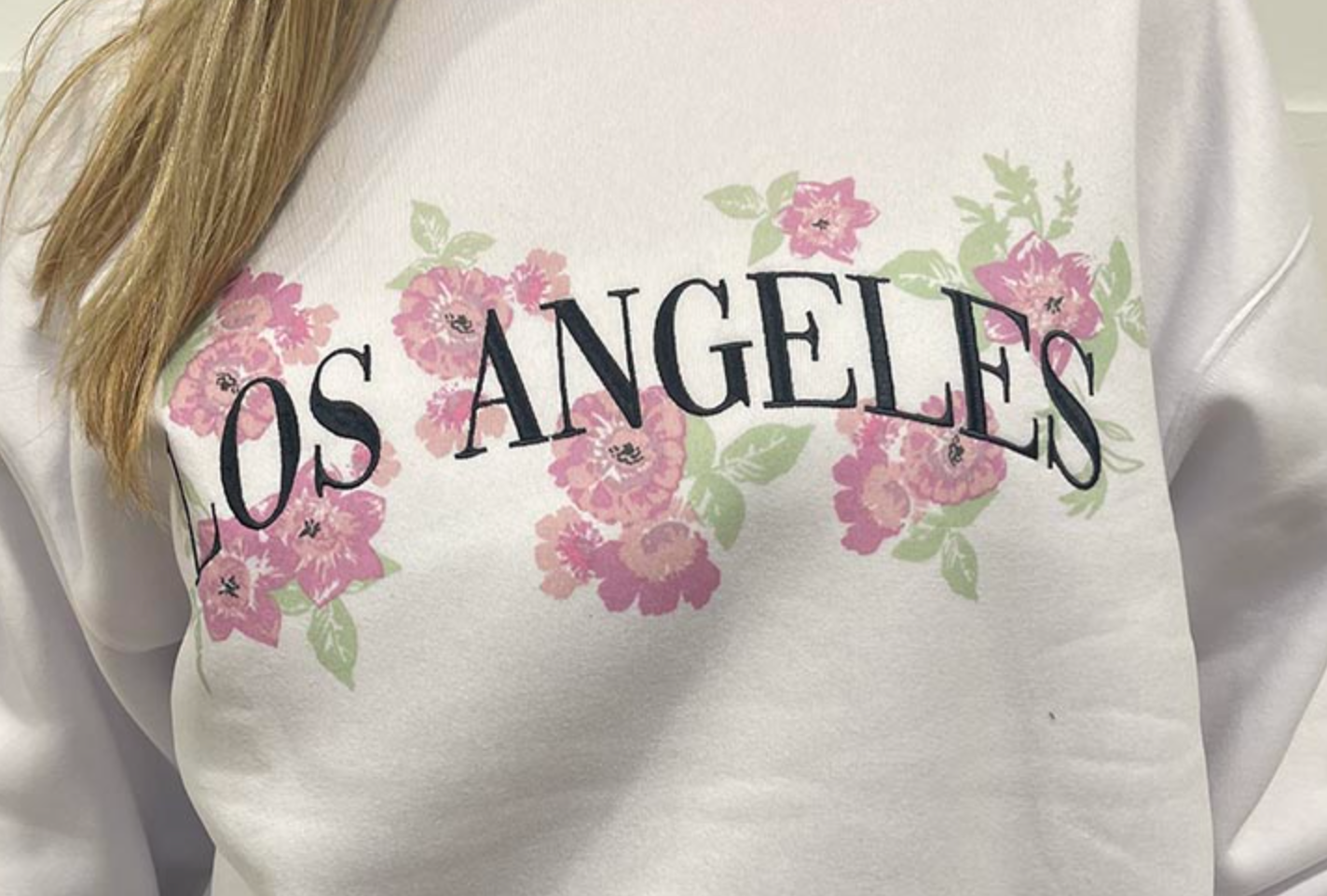 Los Angels Embroidered Crewneck Sweatshirt