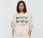 Butterfly Blues Glitter Ink Crewneck Sweatshirt