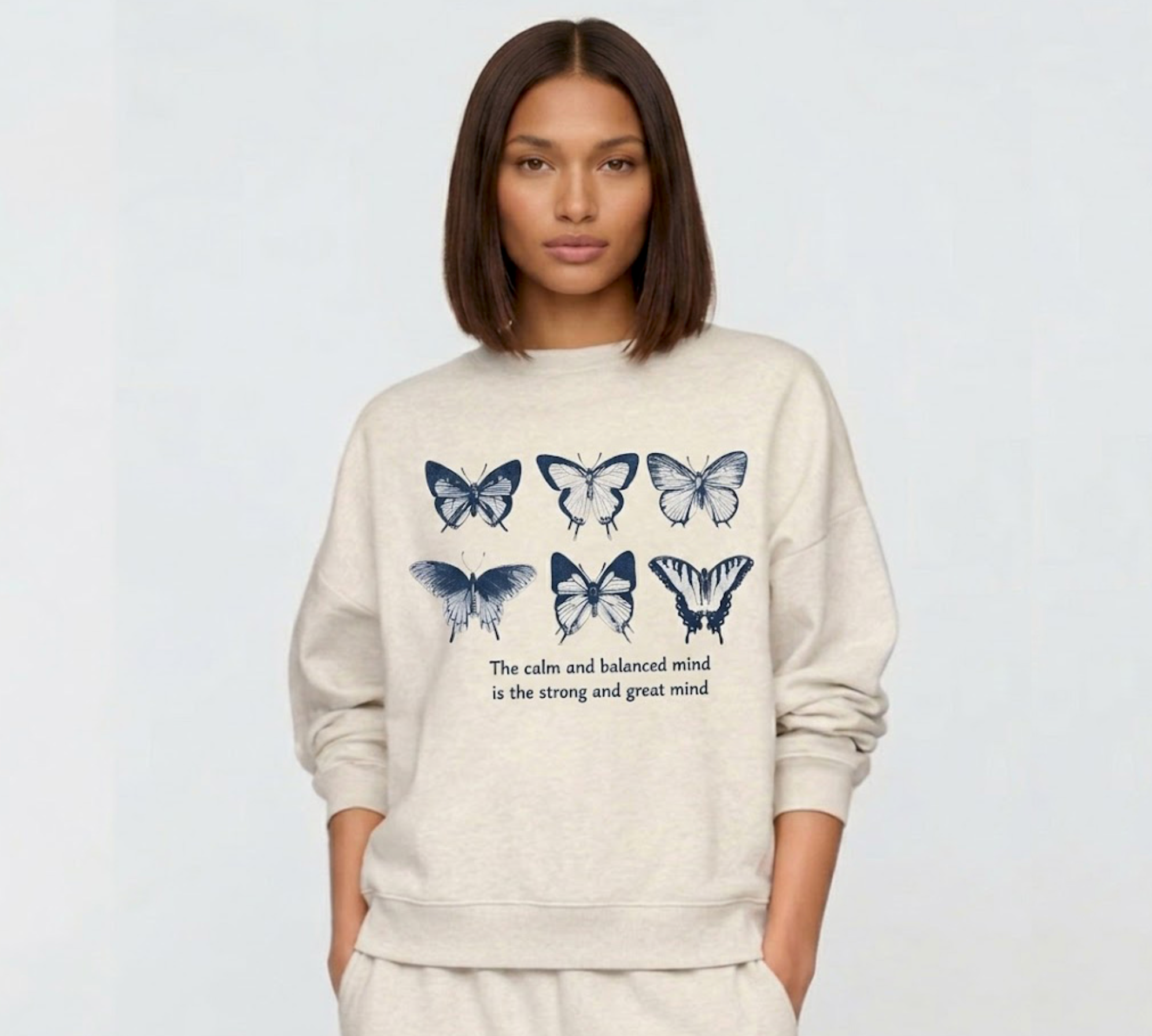 Butterfly Blues Glitter Ink Crewneck Sweatshirt