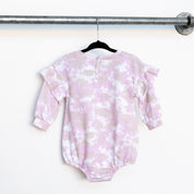 Long Sleeve Ruffle Sweatshirt Onesie - Tie Dye