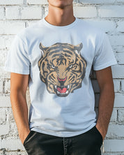 White T-shirt for men with a Tiger logo head