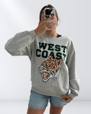Roaring West Coast Flocked Crewneck Sweatshirt