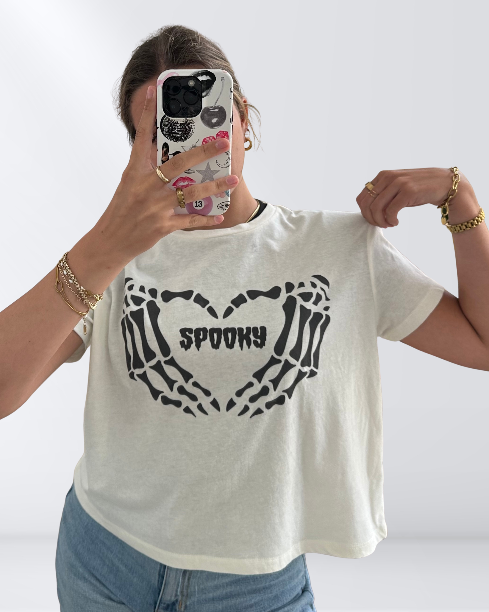 Skeleton Spooky Boxy Tee