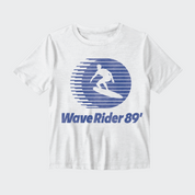 White & Blue Wave Rider 89 Toddler Short Sleeve Tee