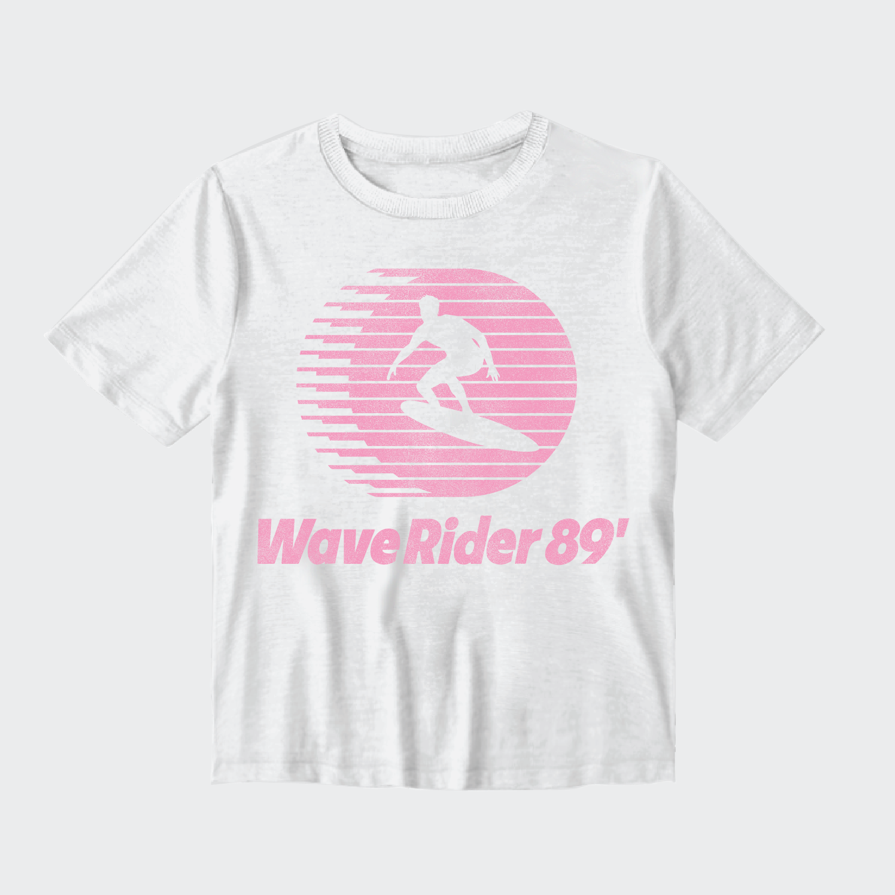 White & PinkWave Rider 89 Toddler Short Sleeve Tee