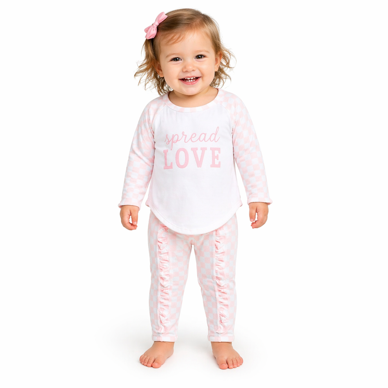 Spread Love Raglan Tshirt + Ruffle Pant Set