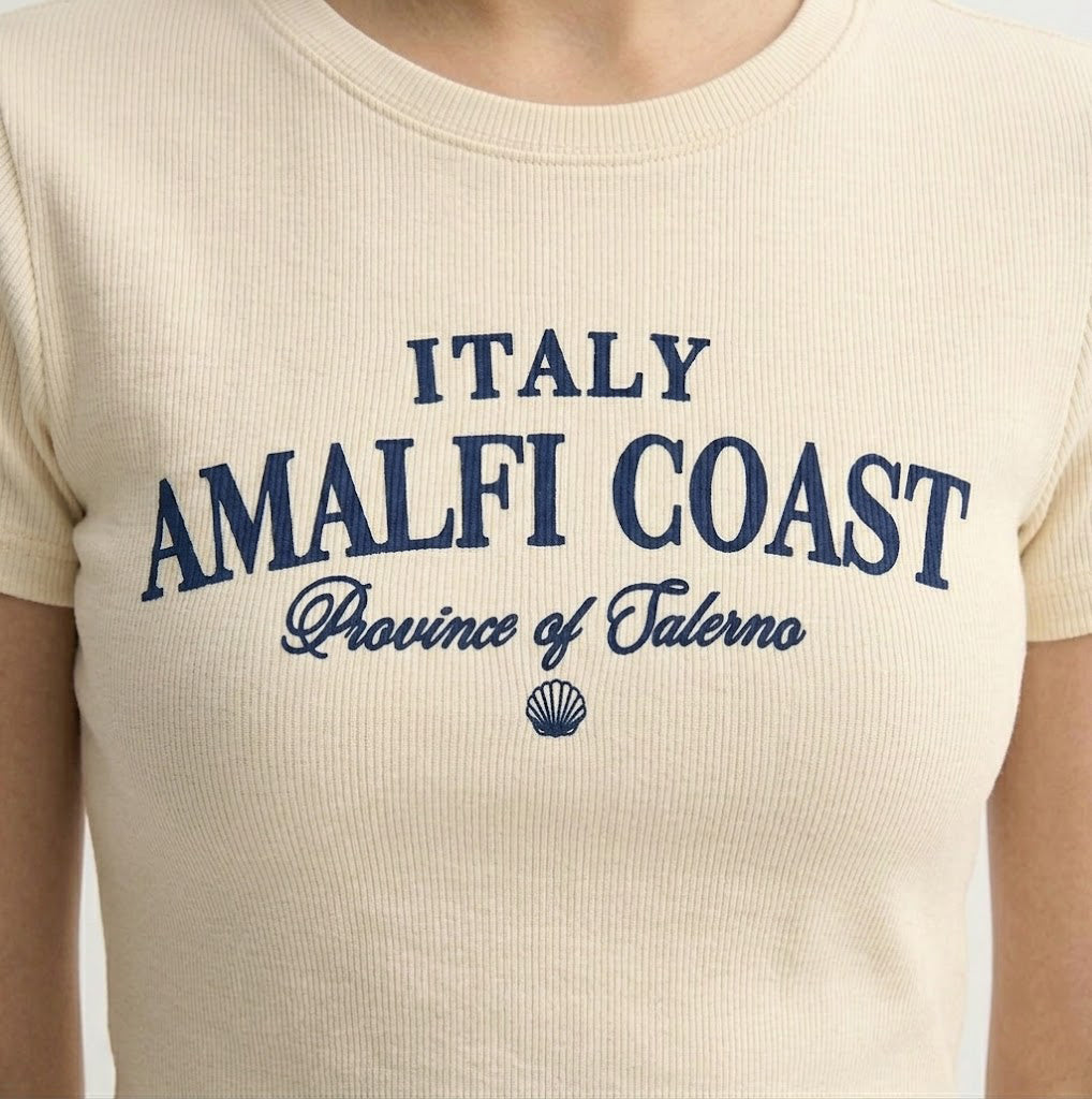 Italy Amalfi Coast Embroidered Baby Tee