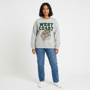 Roaring West Coast Flocked Crewneck Sweatshirt