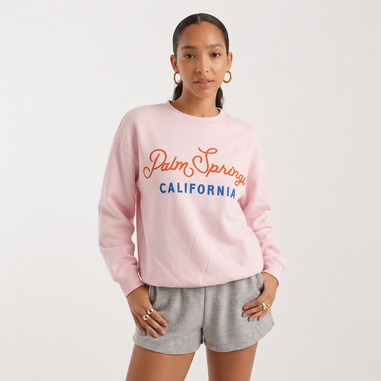 Palm Springs Embroidered Crewneck Sweatshirt